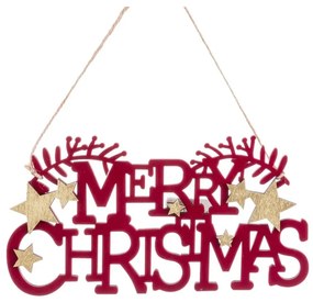 Decorațiune suspendată pentru Crăciun din lemn 22 cm Merry Christmas – Casa Selección