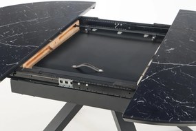 Masa extensibila Vertigo marmura neagra/negru L130-180 cm