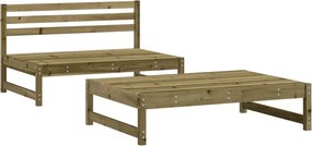 vidaXL Set mobilier relaxare de grădină, 2 piese, lemn de pin tratat