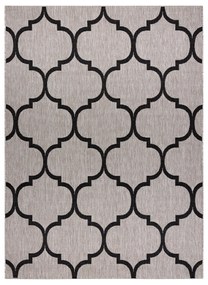 Covor sisal Floorlux 20608 marocani trellis argintiu si negru