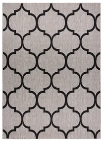 Covor sisal Floorlux 20608 marocani trellis argintiu si negru