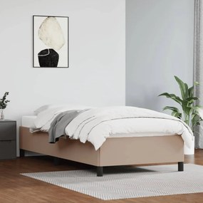 347226 vidaXL Cadru de pat, cappuccino, 90x190 cm, piele ecologică