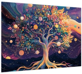 Tablou pe sticlă – Arbore violet plin de energie (70x50 cm)