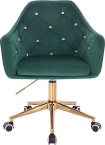 HR830CK Scaun Verde Catifea cu Bază Aurie