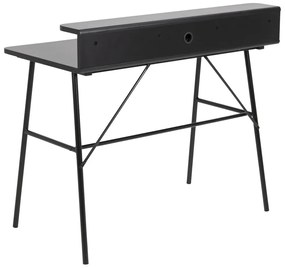 Birou cu raft si sertar DURANGO 100x55 cm, negru