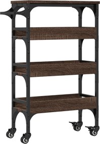 vidaXL Cărucior de bucătărie, stejar maro, 53x20x76 cm, lemn prelucrat