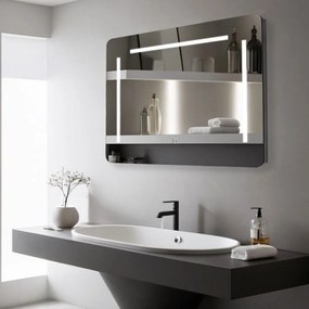Oglinda LED Dreptunghiulara 80x60 cm, Iluminare 3 Nuanțe, Touch Control & Design Premium