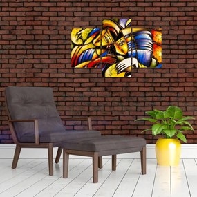 Tablou - Pictură în ulei, îndrăgostiții (90x60 cm)