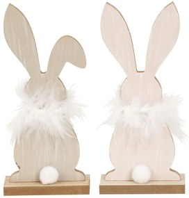 Iepuras din lemn FLUFFY BUNNY 19 cm - mai multe variante