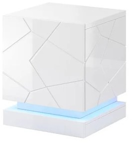 Set 2 noptiere Aura  (alb + alb lucios). 1121717