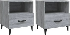 vidaXL Noptiere de perete, 2 buc., gri sonoma, lemn prelucrat