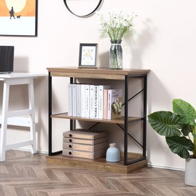 HomCom raft biblioteca stil industrial, 80x36x81.3cm, maro | AOSOM RO