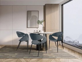 Scaun dining design elegant Giro albastru inchis