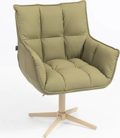 HR560CROSS Scaun Khaki Piele Ecologica Premium Soft cu Bază Crem