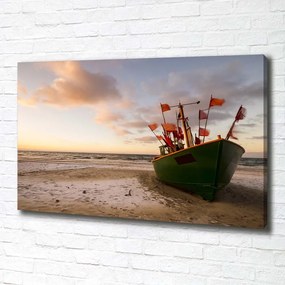 Imprimare tablou canvas Plaja barca de pescuit