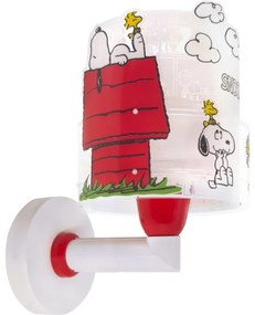 Dalber 76309 - Lampă de perete pentru copii SNOOPY 1xE27/15W/230V alb/roșu