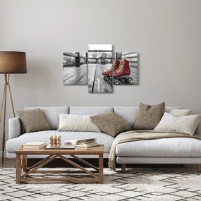 Tablou cu pantofi cu role vechi roșii (90x60 cm)