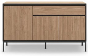 Comodă în culoare naturală joasă cu aspect de lemn de stejar 140x80 cm Lorenza – Marckeric