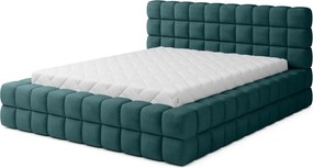 Pat tapitat cu somiera rabatabila si lada depozitare, 180x200 cm, ELTAP, BE-DIZ-MET-38AMO, Dizzle, metal/poliester, verde inchis