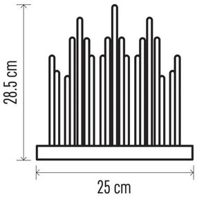 Sfeșnic LED de Crăciun 19xLED/3xAA gri