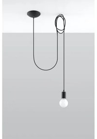 Lustră pe cablu EDISON 1 1xE27/60W/230V negru