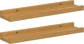 vidaXL Raft de perete cu raft 2 pcs Bej 40 x 9 x 3 cm Lemn compozit