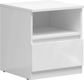 Noptiera TETRIX, alb lucios, PAL laminat, 45x45x51 cm