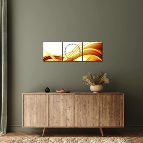 Tablou - Abstrac galben (cu ceas) (90x30 cm)