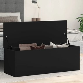 840689 vidaXL Cutie de depozitare, negru, 102x35x35 cm, lemn prelucrat