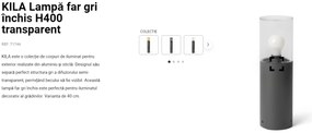 Stalp pentru iluminat exterior IP65 KILA H-40cm transparent