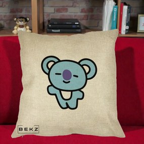 Perna Personalizata BT21 Koya Kawaii, 40x40 cm, Crem, Husa Detasabila, Perna Inclusa, BEKZ®