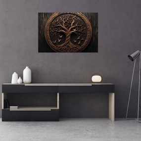 Tablou – Arborele vieții din lemn (90x60 cm)
