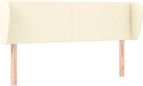 vidaXL Tăblie de pat cu aripioare crem 147x23x78/88 cm piele ecologică