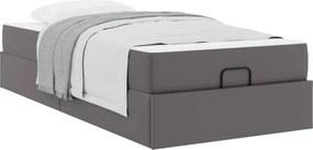 vidaXL Cadru de pat cu saltea cu saltea 2 pcs Gri PVC