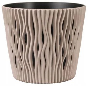 Ghiveci decorativ de flori, rotund, cafeniu, 7.9 L, 26.2x22.2 cm, Sandy Round