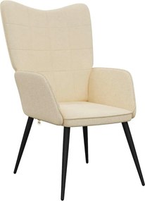 vidaXL Scaun de relaxare, crem, material textil