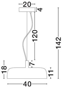 Lustra suspendata LED 2700K NOELIA crem 40cm