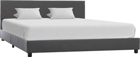 vidaXL Cadru de pat, gri, 120x200 cm, piele ecologică
