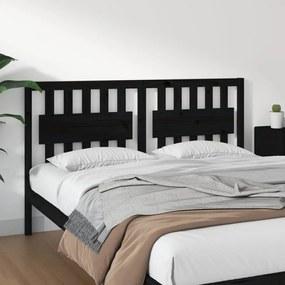 vidaXL Tăblie de pat, negru, 155,5x4x100 cm, lemn masiv de pin