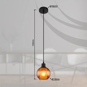 Pendul design modern ZUMBA negru/bronz