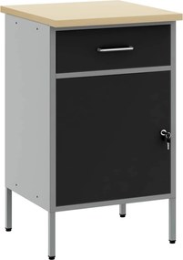 vidaXL Banc de lucru cu sertar cu blocare Negru și Gri 50 x 55 x 85 cm