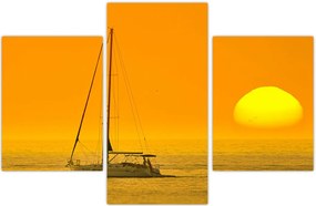 Tablou - Barca în mijlocul mării (90x60 cm)