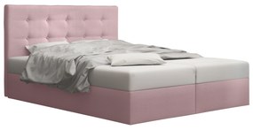 Pat matrimonial Boxspring 140 cm Duel 1 (Roz) ( cu saltea și sp. depozitare). 1046422
