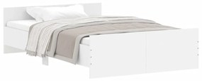 3203740 vidaXL Cadru de pat cu tăblie, alb, 120x200 cm