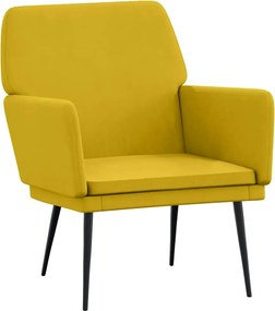vidaXL Fotoliu, galben, 62x79x79 cm, catifea