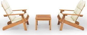 vidaXL Set mobilier de grădină Adirondack, 3 piese, lemn masiv acacia