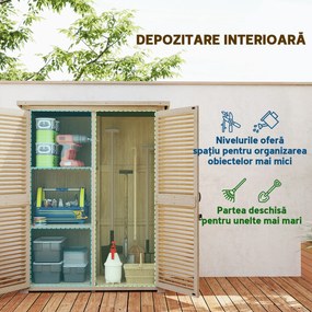 Outsunny Magazie de Gradina din Lemn, Dulap de Depozitare