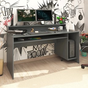 Masă PC/masă de joc, grafit, TEZRO NEW