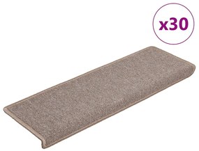 vidaXL Covorașe scară 30 buc 65x21x4 cm maro deschis