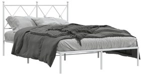376549 vidaXL Cadru de pat metalic cu tăblie, alb, 120x200 cm